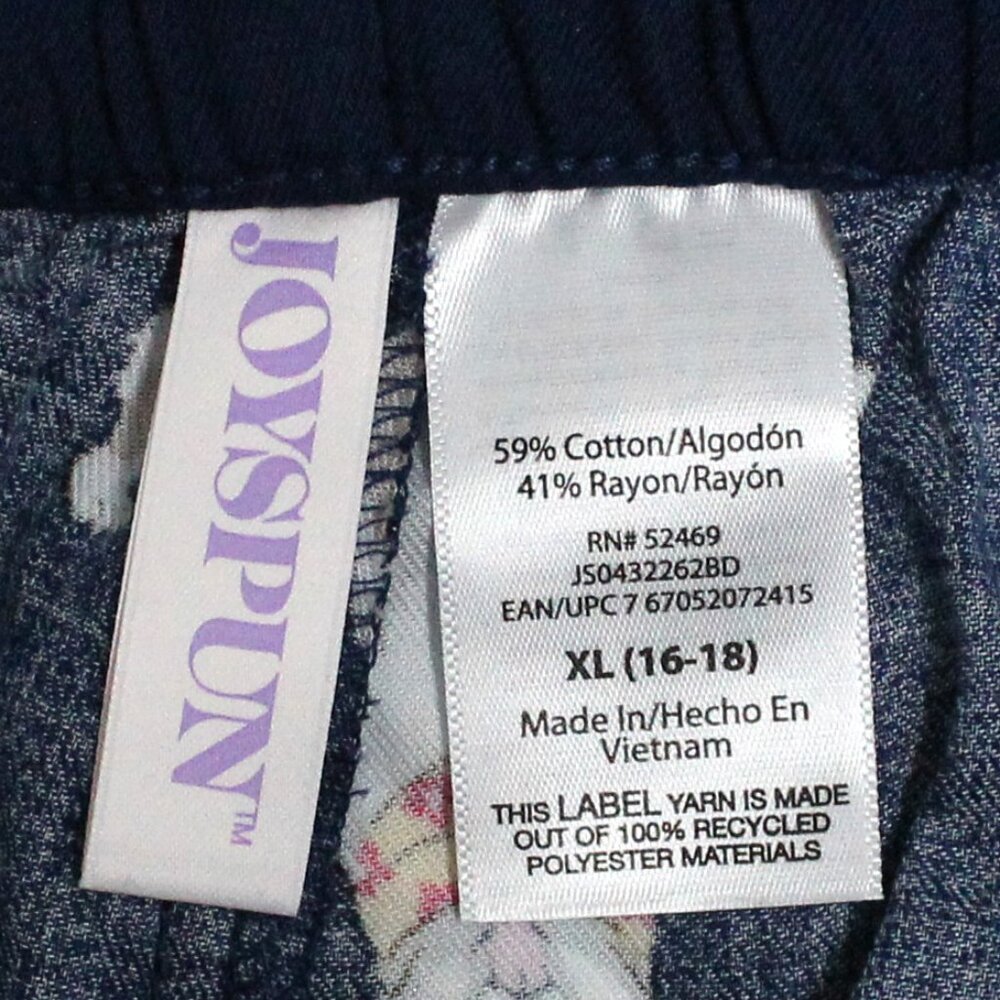 NWT XL 16-18 Women's Joyspun Woven Nautical Navy Sleep Short With Pockets - Picture 4 of 11